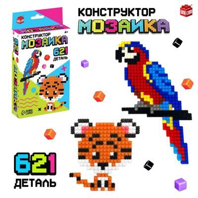 Конструктор мозаика «Pixi. Зверята», 621 деталь